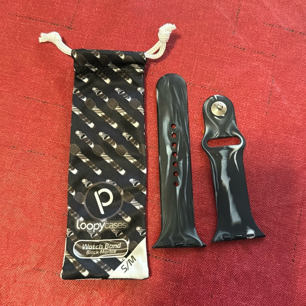 Black Marble (Original) Apple Watch Band S/M 38/40/41 watch sizes with Watch Bag